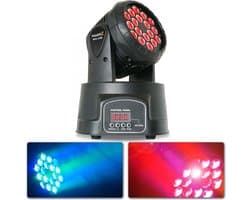 Moving Head Disco Licht met 18x 3W RGB LEDs - BeamZ MHL108MK4 - 11 DMX Kanalen