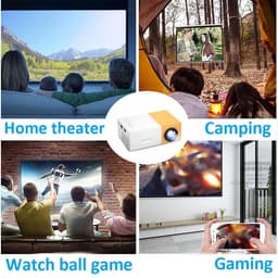 Dailygoods - Dailygoody - Miniprojector - 4K - Draagbare LED-buitenhuisbioscoop - Geel en wit - Full HD - Kinderen - Compact formaat — thumbnail 2