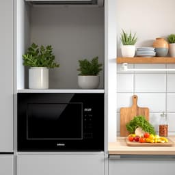 Inbouw Magnetron - Keukenapparaat Grill - Snel Eten Bereiden - Frameloos Design - 20 Liter Capaciteit - Zwart — thumbnail 2