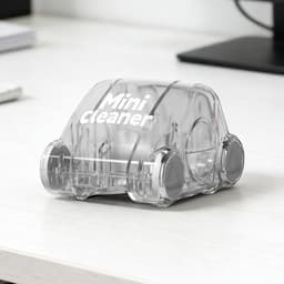 Mini Stofzuiger - Bureau Reiniger - Werkplek Opruimen - Functioneel Decoratief - 8 x 8 x 6 cm - Transparant — thumbnail 2