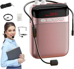 Draagbare Stemversterker - Oplaadbaar Geluidssysteem - Presentaties Geven - Lange Batterijduur - 11.5 x 8.2 cm - Rosé Goud — thumbnail 1