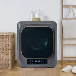 Re-purelife® Compacte Wasdroger met UV-Desinfectie - 6 Programma's - 3-4 kg Capaciteit - Geschikt voor Opbouw of Opstelling - Stille Werking & Helder LED-Display - Grijs — thumbnail 1