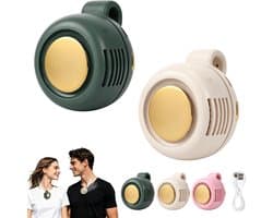 2 Stuks Mini Ventilator - Draadloze Ventilator - Clip-On Ventilator - ventilator kinderwagen - Nekventilator - Oplaadbare USB Ventilator - Portable Clip Fan - USB Oplaadbare Stille Bladeless Ventilatoren - Voor Buiten, Auto, Werk,Camping - Wit, Groen — afbeelding 1