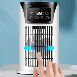 Draagbare luchtkoeler - Airconditioningventilator voor de slaapkamer | Kleine bureauventilator, airconditioningventilator, stille binnenventilator voor thuis, op reis en buiten — thumbnail 5
