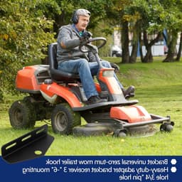 Trekker met aanhanger en kogelkop, universele trekhaak voor grasmaaier en tuinmachines, 7.5-15.2 cm houder — thumbnail 4