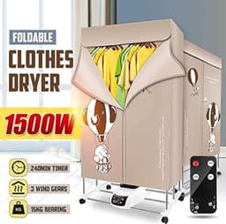 Wasdroger - Kledingdroger - Snel Kleding Drogen - Draagbaar Ontwerp - 40 kg Capaciteit - Grijs — thumbnail 5