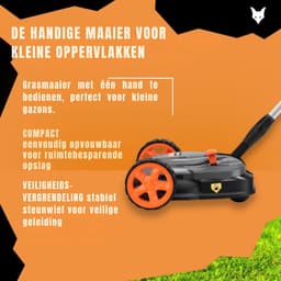 AHD® Grasmaaier Accu - Grasmaaier Elektrisch - Grasmaaier Benzine - Grasmaaier Benzine Zelftrekkend - Grijs/Oranje/Zwart - 55cm x 40cm x 20cm — thumbnail 4