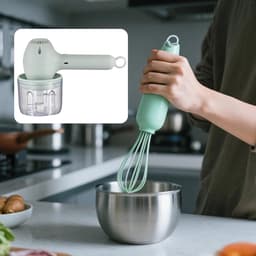 Draagbare Keukenmachine - Handmixer - Bakken en Mengen - Draadloos Oplaadbaar - Compact Formaat - Lichtgroen — thumbnail 5