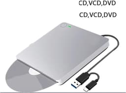 Externe DVD-drive - CD-brander Recorder - Bestanden Archiveren - USB 3.0 Type C - 15x15x2 cm - Zilver — thumbnail 5