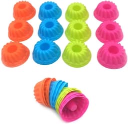 Kleine Mini Turban Mold voor Bakken - 24 Stuks Silicone Bakvormen voor Pompoen Mini Cakes, Pudding en Jelly — thumbnail 1