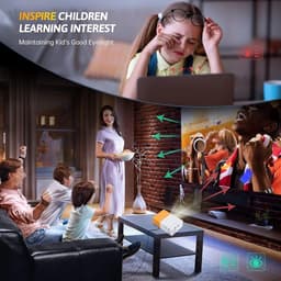 Dailygoody - Mini LED-projector - 1080P Full HD - Draagbare Outdoor Reisfilmprojector - Geel en Wit - Smart Home Theater - Geschikt voor PC Tablet Sma... — thumbnail 4