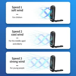 Dailygoody - Draagbare Auto-Achterbankventilator - USB Koelventilator - Opvouwbaar en Stil - Ventilatie - 3 Snelheden - Geschikt voor Thuis en Buiten — thumbnail 4