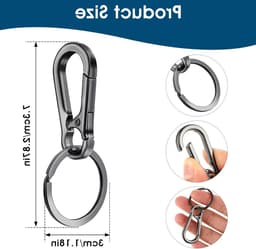 Robuuste metalen sleutelhanger met zinklegering, snelontgrendelbare karabijnhaak en sleutelhangerhouder voor dagelijks gebruik — thumbnail 2