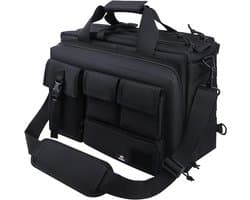 Multifunctionele schoudertas voor laptop tot 39 cm, stevige outdoor tas met meerdere vakken