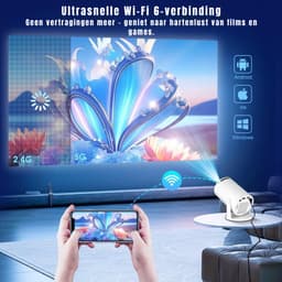 RUX® Draagbare beamer - Beamer - Projector - Mini Beamer - Wit - 10cm x 10cm x 16cm — thumbnail 5