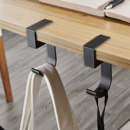 4PCS Kantoor Computer Bureau Aluminium Haak Klem op Bureau Hoofdtelefoon Houder - Rugzak Haak - Voorzien van een handige plek om Headset op te hangen (voor 2cm dikte) - Zwart — thumbnail 5