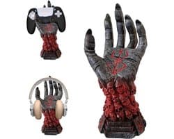 Stijlvolle Stand voor Hoofdtelefoon en Controller in Rood/Zwart Gradient Hars - Perfect voor PS5 en Xbox, Gamer Decoratie