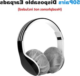 100 Stuks Wegwerp Hooftelefoon Oorkussen Covers, Hygiënische Non-Woven Oorkappen voor Hoofdtelefoons, Bescherming voor Earpads, Geschikt voor 10-12 cm — thumbnail 4