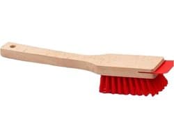 Grasmaaier Schraper - Onderhoudsborstel Gazon - Gazon Onderhoud - Roestvrij Metaal - 40 cm - Houten Borstel
