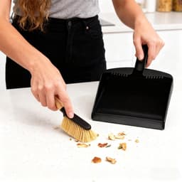 Stoffer en blik - Mini schoonmaakset - Snelle schoonmaak - Geïntegreerd kammechanisme - Compact ontwerp - Grijs — thumbnail 2