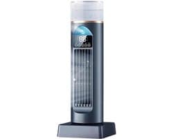 Torenventilator - Ventilator staand - Kamertemperatuur regelen - 6 snelheden - 34 cm hoog - Zwart