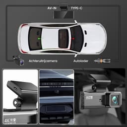 Dashcam Voor Auto - Ultra 4K- Voor en Achter Camera - Wifi & GPS - 10 Inch met App - ADAS - Dashcams - Nachtzicht - - Sony Sensor - Met Parkeerbewaking - Incl. 128GB SD-Kaart — thumbnail 3