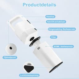 12V Auto Stofzuiger – Draadloze 120W Krachtige Auto Stofzuiger – Nat en Droog Handstofzuiger voor Auto en Thuis — thumbnail 2