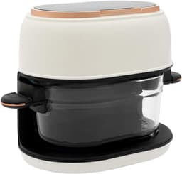 Hete Lucht Frituurpan - Airfryer Oven - Gezond Bakken - Glazen Mand - 4 Liter - Wit — thumbnail 1