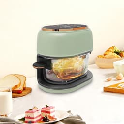 Heteluchtfriteuse - Airfryer Frituurpan - Vetarm Koken - Met Kijkvenster - 4 Liter - Groen — thumbnail 2
