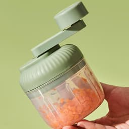 Handmatige Keukenmachine - Voedselhakker - Maaltijd Voorbereiden - Drie Snelheden - 15x10x15 cm - Groen — thumbnail 5
