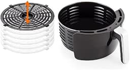 Heteluchtfriteuse XL - Airfryer - Gezond Frituren - Analoge Bediening - 35 Liter - Wit Grijs — thumbnail 2