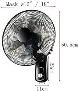 Elektrische Wandventilator - Schommel Ventilator - Ruimte Koelen - Krachtige Motor - 18 inch - Zwart — thumbnail 2