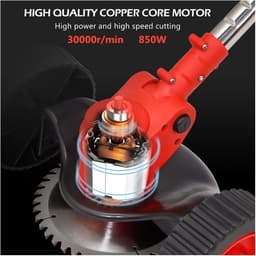 Grasmaaier, 24V Elektrische Grastrimmer Draadloze Grasmaaier Dubbele Wiel Lengte Verstelbare Tuin Snoeischaar Tool Met 2 Batterij — thumbnail 2