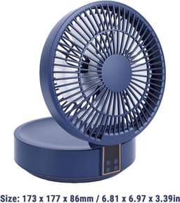 Tafelluchtcirculatieventilator - Bureau ventilator - Persoonlijke koeling - Draadloos oplaadbaar - 18x18x11 cm - Wit — thumbnail 2