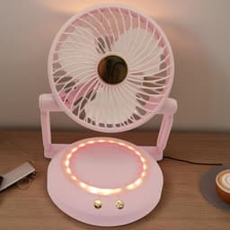 Tafelventilator - Draagbare koeler - Persoonlijke verkoeling - Opvouwbaar ontwerp - 12 x 21 x 12 cm - Roze — thumbnail 4