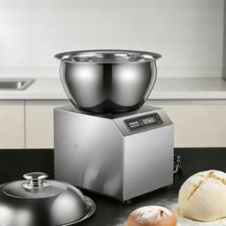 Elektrische Kneedmachine - Deegmixer Keukenmachine - Brood Bakken - Dubbele Spiraal Rotatie - 8 kg Kom - Zilver — thumbnail 1