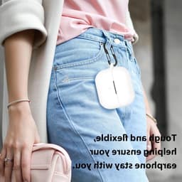 Mobiele Telefoonhoes Geschikt voor Samsung Buds3 FE/Buds 3/Buds 3 Pro met 2 Carabiner Haken, Anti-Verlies Band, Schokbestendige Silicone Bescherming — thumbnail 4