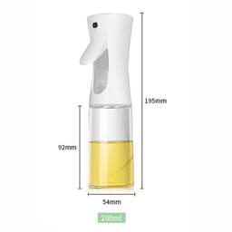 Plastic oliespuitfles - Olijfoliespuit - Spuitfles - Spuitfles met drukknop - Sproeier - Spuitfles - Keukenhulpmiddel - Nauwkeurige oliedosering - 200 ml - Geschikt voor keuken, airfryer, salade, barbecue - Wit — thumbnail 2