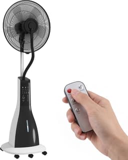 TEKROA® 2-in-1 Ventilator met Nevel - Mistventilator 3L Waterreservoir - 3 Snelheden & 3 Modi - 75° Roterend - Zwart/Wit — thumbnail 2