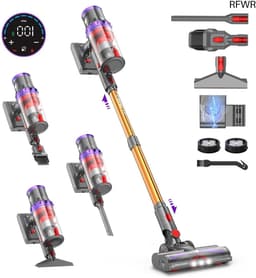 Steelstofzuiger Draadloos - Krachtige Stofzuiger - Snel Huis Schoon - Automatische Zuigkracht - 75 Min Looptijd - Goud — thumbnail 1