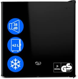 MEDION Mini koelkast met slot en vriesvak 42 L, stille kleine koelkast voor kantoor hotel minibar camping gaming, drank voedsel ijs, deur omkeerbaar, MD 370001 zwart — thumbnail 1