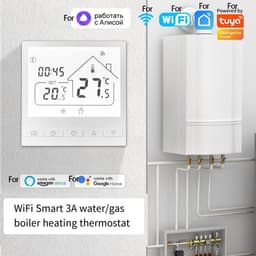 Slimme Thermostaat - App Bediening - Comfort Verhoging - Programmeerbaar Schema - 86x86x40MM - Wit — thumbnail 3