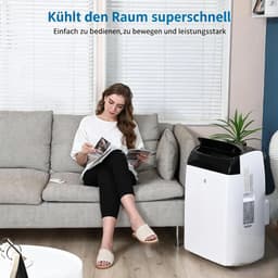 Danky Mobiele Airco 12000 BTU - 3-in-1 Airconditioner Met Koeling, Ontvochtiger & Ventilator - Stil 48dB - Zelfverdamping - 24u Timer - Voor Ruimtes Tot 51m² - Energieklasse A — thumbnail 5