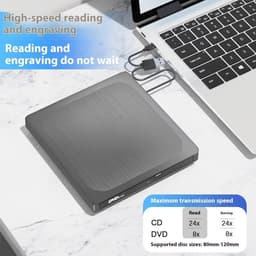 Externe Schijf - Lezer Brander - Data Archiveren - Dubbele Interface - 14 cm - Zilver — thumbnail 3