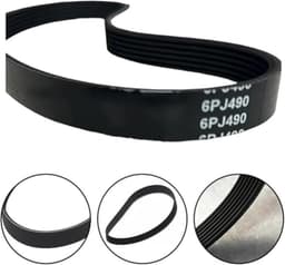 Aandrijfriem Grasmaaier - Maaier Riem - Gazon Onderhoud - Duurzaam Rubber - 6PJ490 - Zwart — thumbnail 2