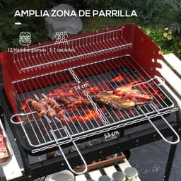 Roossentials houtskoolbarbecue - Barbecue - Grill - In hoogte verstelbaar - Met wielen - Met as opvanger - Zwart — thumbnail 4