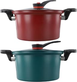 Snelkookpan - Multicooker - Snel Maaltijden Bereiden - Magnetronbestendig Ontwerp - 35 Liter - Rood — thumbnail 2