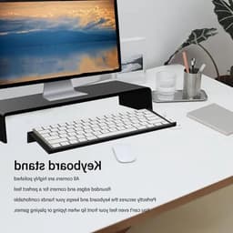 Ergonomische heldere acryl toetsenbordhouder voor comfortabel typen en werken thuis of op kantoor, zwart — thumbnail 4
