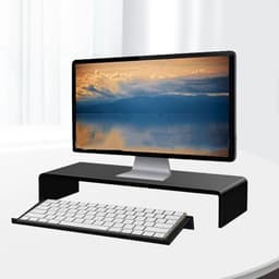 Ergonomische heldere acryl toetsenbordhouder voor comfortabel typen en werken thuis of op kantoor, zwart — thumbnail 2