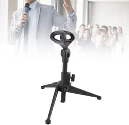 Verstelbare Desk Tripod Microfoonstandaard, Draagbare Vouwbare Microfoonhouder met Klem, Ideaal voor Thuisopnames en Podiumgebruik — thumbnail 5
